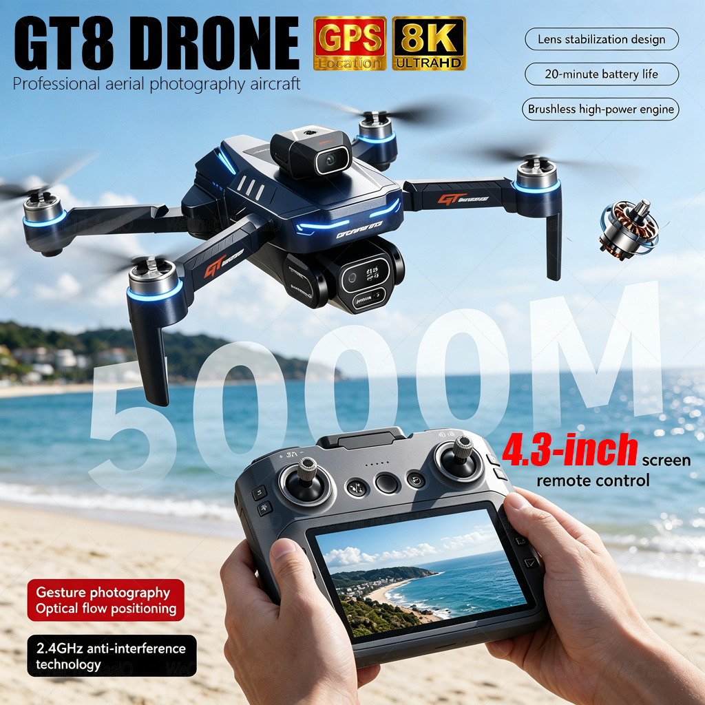 Diy Drone Electronics - NEW GT8 HD RC Drone 4K