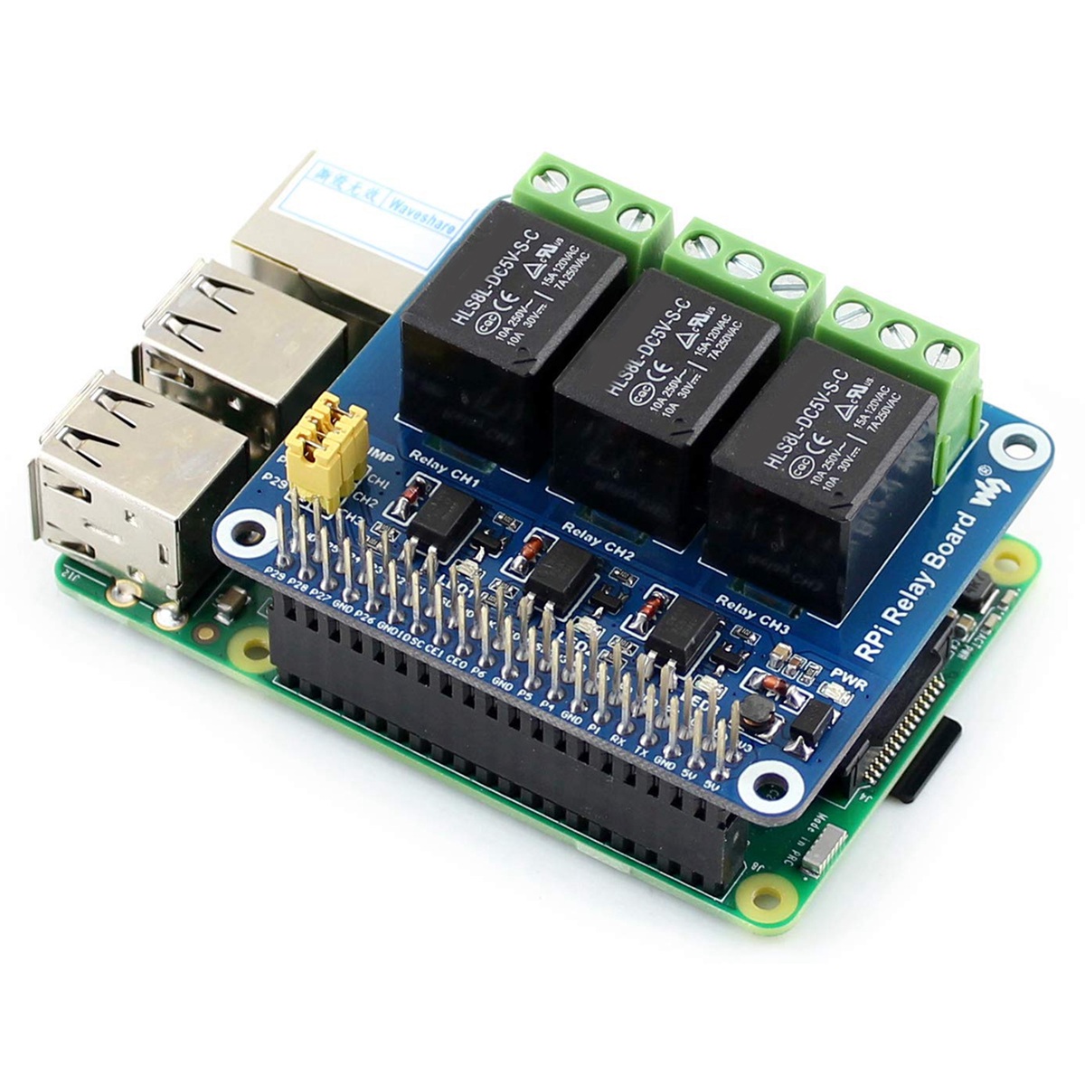 Relay Module 5V - Waveshare 5V 3-Channel Relay Module Expansion