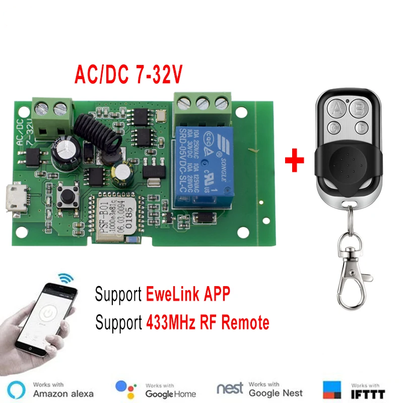 Ewelink AC/DC 5V 7V-32V 1 Chan - Relay Module 5V recension och pris