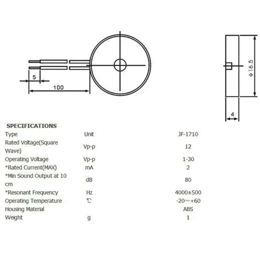 1710 Passive Piezo Buzzer Elec - Diy Electronics Music recension och pris